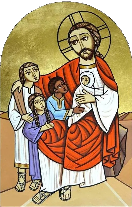 Coptic icon of Christ blessing the children